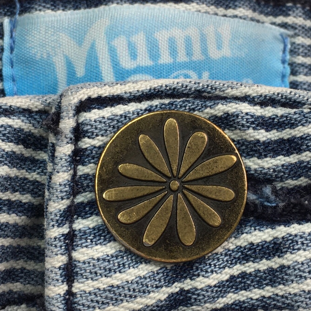 ☮️Show My Your MuMu Blue Striped Skinny Jean 24x26 - Picture 4 of 12